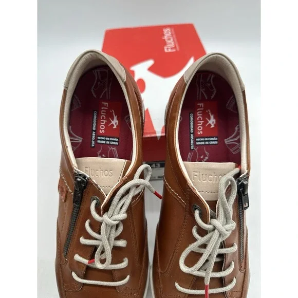 Tried On Fluchos 39025 Men\'s Sz 43 US 10 Cognac Brown Leather ETNA F0148 $219 Tried On Fluchos 39025 Men main image 3